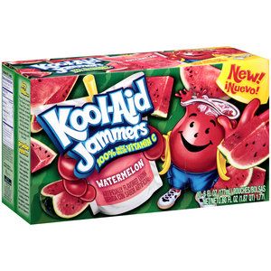 Kool-Aid+Jammers+Watermelon+Juice+Drink,+6+fl+oz,+10+count Kool Aid Flavors, Kids Drink, Watermelon Drink, Juice Box, Kid Drinks, Tropical Punch, Grocery Foods, Mango Flavor, Juice Boxes