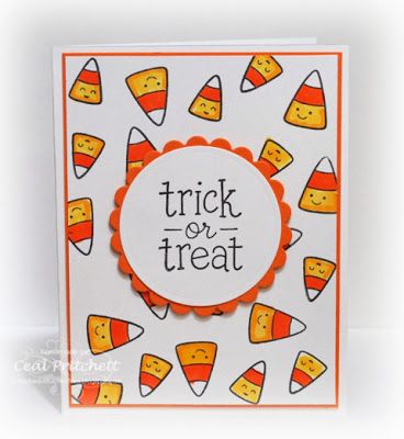 Corn Crafts, Treats Halloween, Fall Greeting Cards, Cards Halloween, Carte Halloween, Halloween Cards Handmade, Ctmh Cards, Card Crafts, Halloween Card