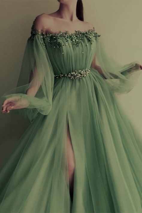 Baby Green, Long Prom Dress, Color Swatches, Green Dress, Prom Dress, Prom, Elastic, Books, Green