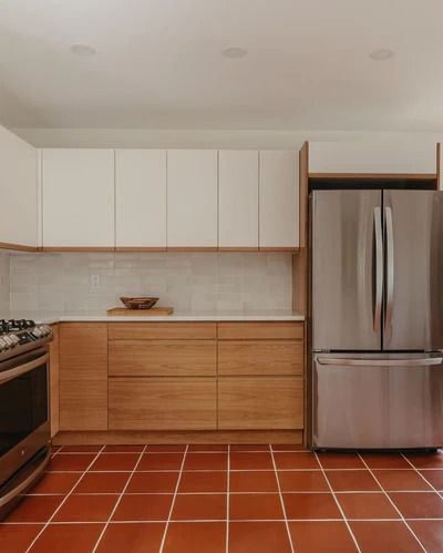 Natural Terracotta – Clay Imports Apartment Kitchen Tile Floor, Terracota Tiles Floor Modern, Terracota Floor Kitchen, Red Floor Kitchen, Kitchen Ideas Floor, Kitchen Terracotta Floor, Terracotta Kitchen Floor, Red Tile Floor, Scandinavian Flooring