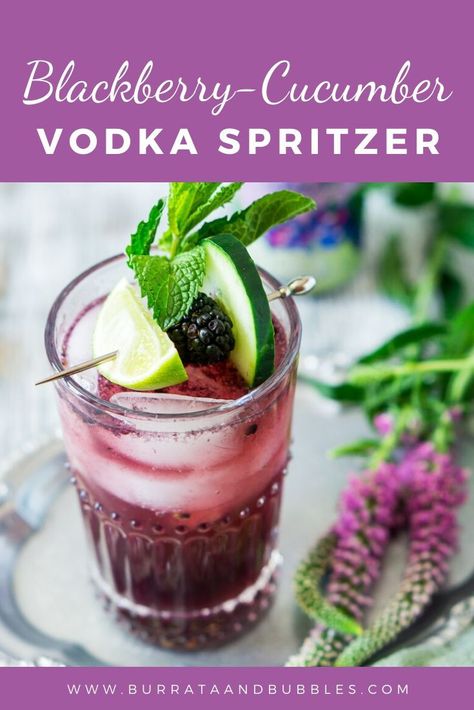 Blackberry Vodka Drinks, Blackberry Cocktails, Vodka Drinks Easy, Fruity Cocktail Recipes, Cucumber Cocktail, Limoncello Cocktails, Cucumber Vodka, Summer Vodka Cocktails, Fruity Cocktail