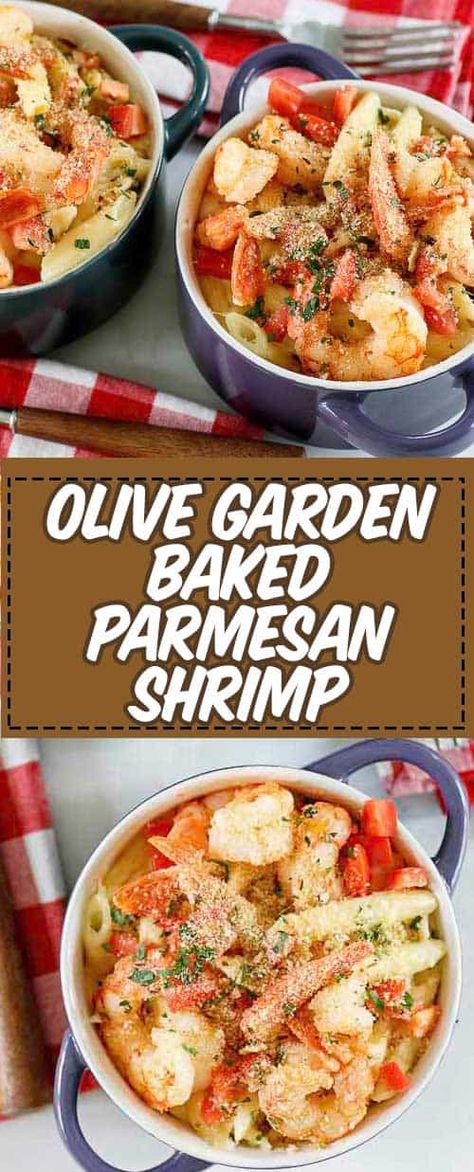 Make the best baked parmesan shrimp for a quick and easy pasta dinner. Enjoy a mouth-watering combination of shrimp, pasta, fresh tomatoes, and creamy parmesan sauce. Optional crispy topping too. Get this easy Olive Garden copycat recipe to make for a delicious Italian seafood dinner. #shrimp #shrimprecipes #pastarecipes #parmesan #olivegarden #copycat #copycatrecipes Olive Garden Baked Parmesan Shrimp, Pasta Fresh Tomatoes, Shrimp Meals, Seafood Ideas, Parmesan Shrimp, Dinner Shrimp, Seafood Delight, Italian Seafood, Copycat Recipes Olive Garden