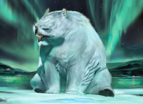 Snowy Owlbear, Icewind Dale, Forgotten Realms, Dnd Monsters, Fantasy Beasts, Fantasy Monster, Creature Concept Art, Creature Concept, Creature Design