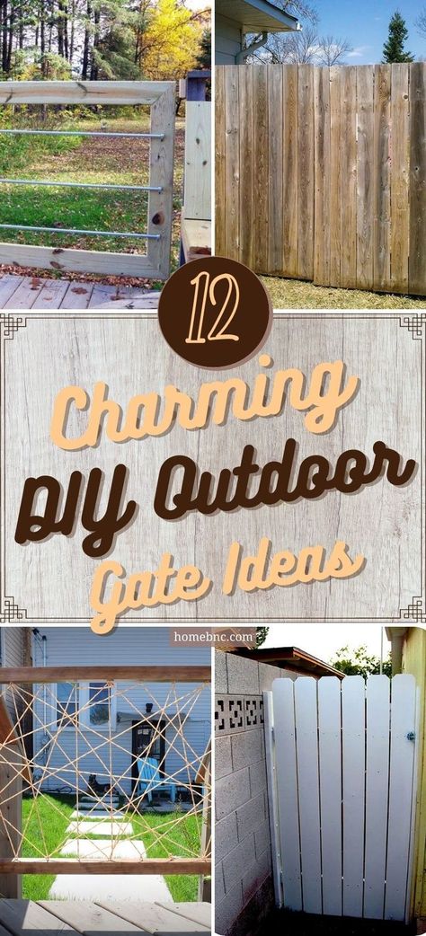 If you're looking for DIY Outdoor Gate Ideas, the good news is that the sky's the limit when it comes to customizing your gate. Matching your gate to the existing fence is easy, but you could also take it up a notch by adding a personal touch. Being a DIY project, you have ample freedom to really make it your own and add as much personality as you want. So go ahead and get creative! Diy Outdoor Gate Ideas, How To Make Fence, Iron Main Gate, Outdoor Gates, Main Gate Designs, Iron Main Gate Design, Diy Dog Gate, Building A Gate, Porch Gate