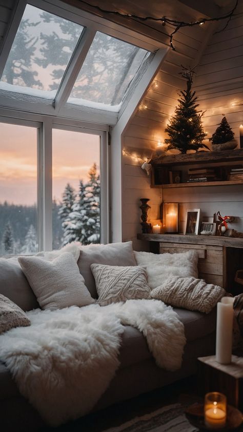 Transform your living space into a cozy winter room decor haven with these DIY aesthetic ideas From vintage vibes to bohemian rustic apartment living get inspired with elegant farmhouse and avant-garde styles Discover creative bedroom decor ideas for a warm and inviting atmosphere perfect for the winter season Cozy Winter Room, Cozy Winter House, Winter Cozy Home, Winter Room Decor, Creative Bedroom Decor, Cozy Winter Home, Winter Room, Dream House Aesthetic, Cozy Winter Decor