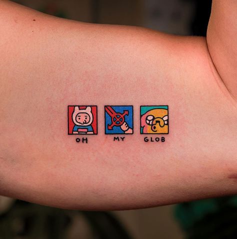 It’s Adventure Time” Big Cover Up Tattoos, Tattoos Cover Up, Blink 182 Tattoo, Tattoos Black Women, Tiny Designs, Adventure Time Tattoo, Frog Tattoo, Nerd Tattoo, Frog Tattoos