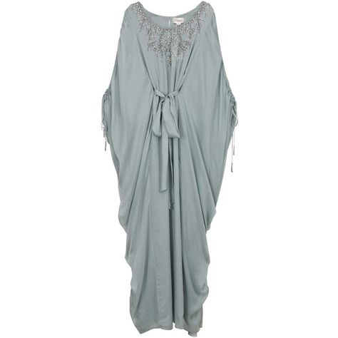 TEMPERLEY LONDON Long Fern Kaftan Gown (£695) ❤ liked on Polyvore featuring dresses, gowns, vestidos, long dress, long evening dresses, chiffon evening dresses, chiffon gown, long gowns and chiffon evening gowns Indowestern Dresses, Caftan Dresses, Kaftan Pattern, Kaftan Gown, Boho Gown, Kaftan Designs, Kaftan Style, Hippy Chic, Abaya Designs