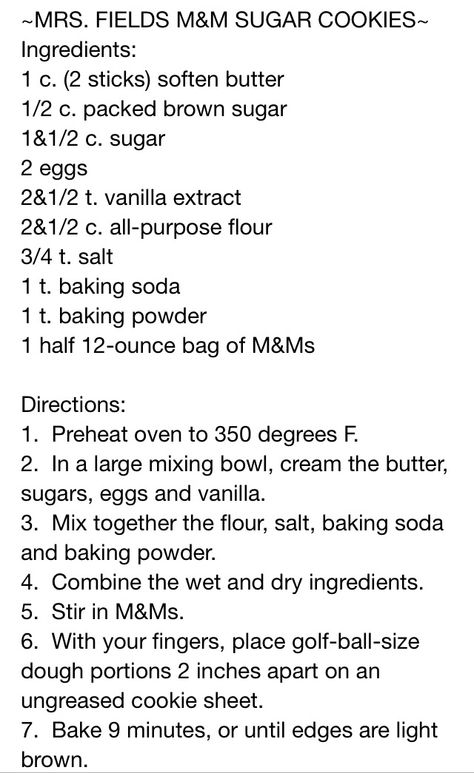 Mrs Fields Sugar Cookie Recipe, Mrs Fields Cookie Recipe, Mrs Fields Chocolate Chip Cookies, Mrs Fields Cookies, Mrs Fields, Cookie Recipes Homemade, Cooking Cookies, Sugar Cookie Recipe, Butter Cookies Recipe