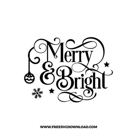 Merry And Bright Svg Free, Free Christmas Svg Files, Christmas Icing, Free Christmas Svg, Merry And Bright Svg, Wine Glass Svg, Cameo Crafts, Christmas Wine Glasses, Silhouette Cameo Crafts