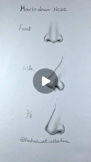 Nose Pencil Sketch, How To Make Nose Sketch, Cheekbones Drawing, Drawing Ideas Nose, Nose Pencil Drawing, Nose Sketching, How To Draw Noses, Drawing Noses, Nose Sketch