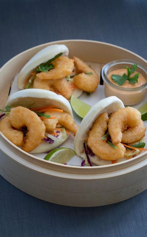 Battered Shrimp, Beer Battered Shrimp, Gua Bao, Beer Battered, Shrimp Tempura, Bao Buns, Beer Batter, Amazing Recipes, Tempura