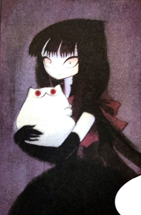 Cotton Valent, Creepy Cat, Black Hair, Red, Anime, Hair, White, Black