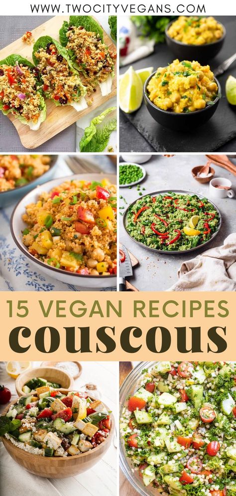 Best Couscous Recipe, Vegan Couscous Recipes, Simple Couscous Recipes, Vegan Couscous, Comfort Pasta Dishes, Easy Vegan Meals, Spring Salads, Vegan Entrees, Vegetarian Meal Prep