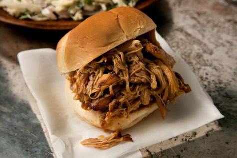 Pulled Jerk Chicken Sandwiches Recipe - Chowhound Pulled Jerk Chicken, Jerk Chicken Sandwich, Jerk Chicken Marinade, Recipes Jamaican, Jerk Recipe, Can Chicken Recipes, Jamaican Jerk Chicken, Slow Cooked Chicken, Buttermilk Fried Chicken