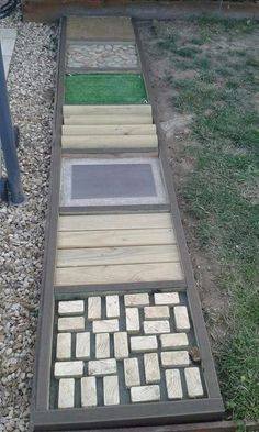 Sensory path Footpath Ideas, Sensory Path, Preschool Playground, Outdoor Play Space, Preschool Garden, Outdoor Play Spaces, Outdoor Play Areas, Sensory Garden, Outdoor Play Area