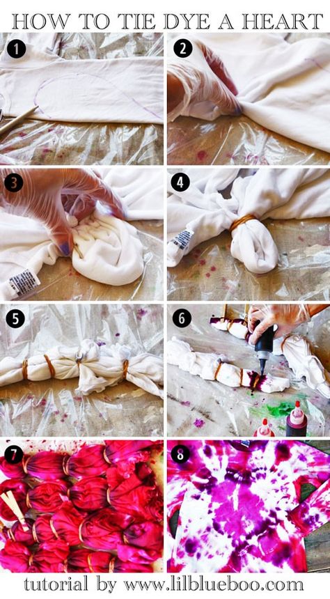 How to tie-dye a heart shape! #tiedyeparty #tiedyeyoursummer #michaelsmakers #tulipdye Girls Activities, Heart Tie Dye, Tie Dye Tutorial, Ty Dye, Shibori Diy, Diy Tie Dye Shirts, Tie Dye Heart, Tie Dye Party, Dye Techniques