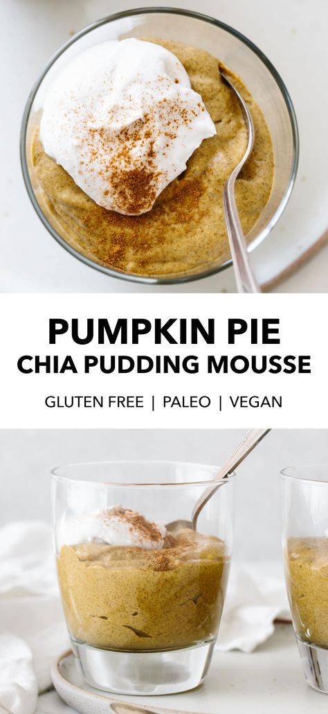 Pumpkin Chia Pudding Healthy, Chia Seed Pudding Gluten Free, Pumpkin Chia Seed Pudding Coconut Milk, Dairy Free Chia Pudding Recipes, Chia Mousse Recipes, Pumpkin Spice Chia Seed Pudding, Chia Pudding Recipes Almond Milk, Chi Pudding Recipes Almond Milk, Non Dairy Pumpkin Mousse