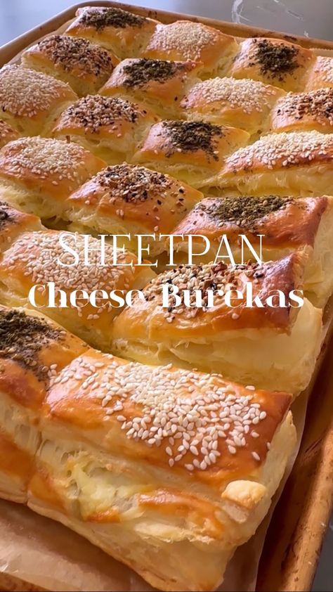 SHEETPAN OLIVE & CHEESE BUREKAS 😋 The ultimate in sheet pans, no more individual burekas !! The easiest way to serve burekas when hosting … | Instagram Sivan's Kitchen, Challah Rolls, Hanukkah Recipes, Kosher Food, Breakfast Recipies, Hanukkah Food, Sheet Pans, Bagel Seasoning, Za Atar