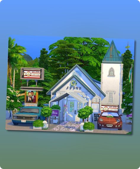 Sims 4 Little Wedding Chapel – no CC here is a litte Wedding Chapel for your Sims the size of the lot is 20 x 15 the Lot type is Park Revision: 3 Filesize: 406 KB Value: 54352 Furnished: Fully Decorated: Throughout Stories: 1 Lot Size: 20×15 Custom content: No CC used Author: Flubs79 #sims #decorated #wedding #gaming #sims4 #sims4cc Hall House, Sims 4 Cc Download, Flower Tower, Forest Cabin, Model Nails, Wedding Chapel, Best Sims, Sims 4 Houses, Family Fashion