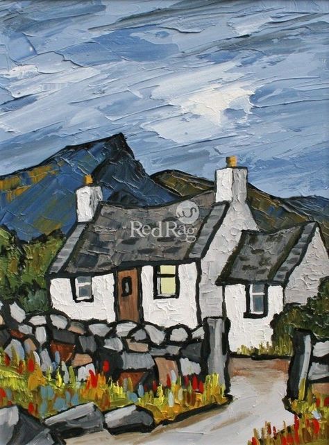 Red Rag, Naive Painting, Arte Indie, Cottage Art, British Art, Naive Art, Folk Art Painting, Contemporary Artist, Modern Painting