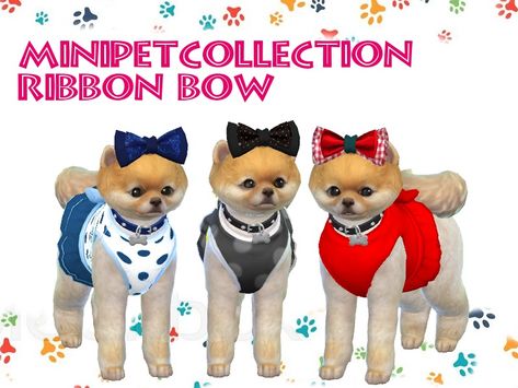 Ribbon Bow for any occasion. Found in TSR Category 'Sims 4 Dogs Accessories' Sims Pets, Pets Toys, Dogs Accessories, The Sims 4 Pc, Puppy Bowls, Dog Suit, The Sims 4 Packs, Tumblr Sims 4, Sims Ideas