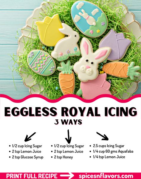 This is your one stop ultimate guide to making Royal Icing recipe. Find 3 ways in which you can make this Eggless Royal Icing. So no excuses for not making it now. No Egg Royal Icing, Egg Free Royal Icing, Royal Icing Recipe No Egg, Eggless Royal Icing Recipe, Royal Icing No Egg, How To Make Royal Icing, Solstice Cookies, Eggless Royal Icing, Eggless Sugar Cookie Recipe