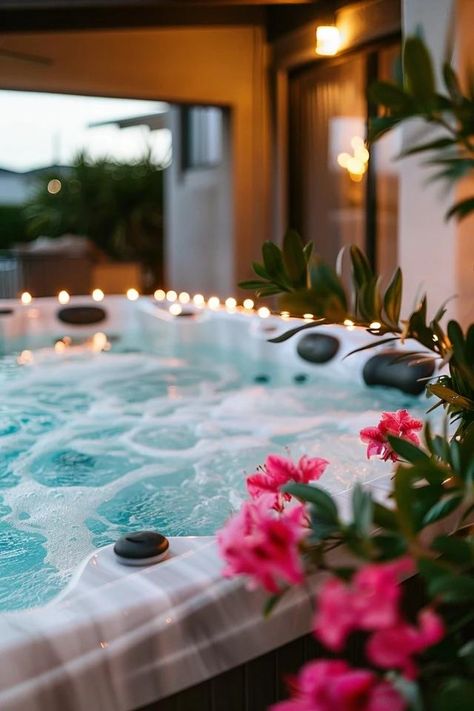 Brighten Your Spa: Hot Tub Light Ideas for Ambiance Hot Tub Aesthetic, Hot Tub Decorating, Hot Tub Lights, Tub Lighting, Water Bottle Organization, Small Urban Garden, Outdoor Hot Tub, Spa Hot Tub, In-ground Lights