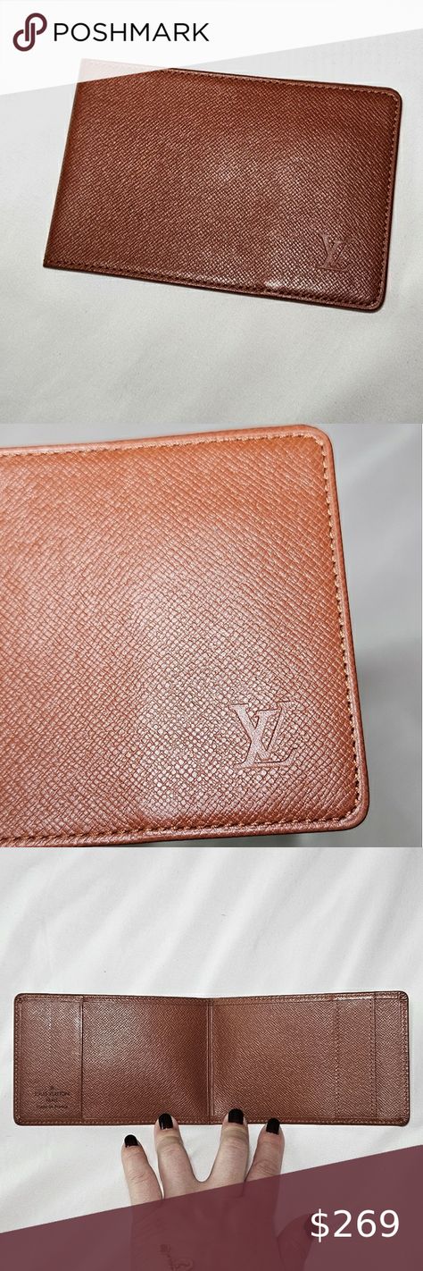 Louis Vuitton Brown Leather Card Holder ID Insert Wallet Case Cash Holder, Louis Vuitton Brown, Leather Card Holder, Card Holder Leather, Vuitton Handbags, Louis Vuitton Handbags, Wallet Case, Brown Leather, Card Holder