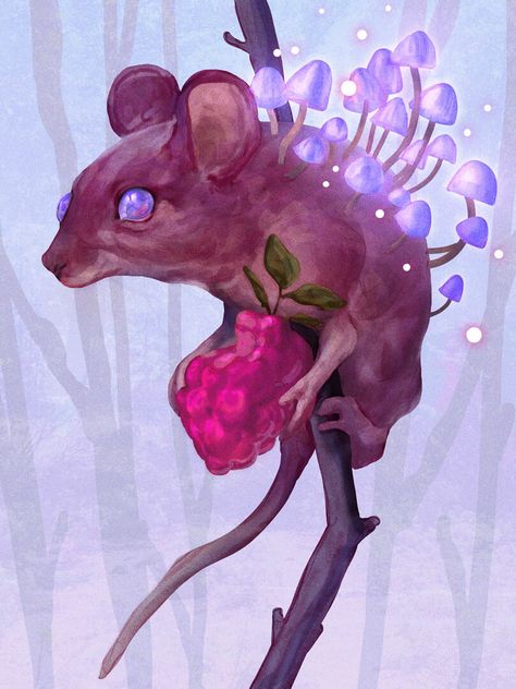 ArtStation - Mushroom Mouse Mushroom Animal Art, Mushroom Creature Art, Mushroom Druid, Mushroom Animals, Spore Druid, Legends And Myths, Dungeons And Dragons Homebrew, Mushroom Art, Mystical Creatures