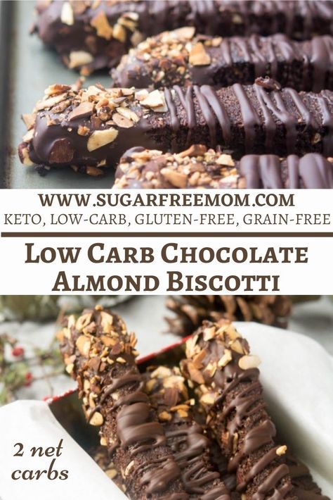 Paleo Biscotti Recipe, Keto Chocolate Biscotti, Gluten Free Keto Cookies, Keto Biscotti Recipe, Low Carb Biscotti, Keto Biscotti, Chocolate Almond Biscotti, Thm Cookies, Biscotti Recipes