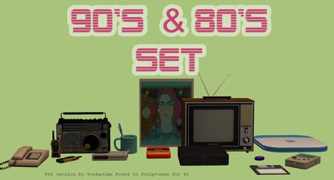 Sims 4 80s, 80s Furniture, Sims 2 House, Sims 4 Decades Challenge, Muebles Sims 4 Cc, Sims 4 Anime, Sims 4 Clutter, Sims 4 Mm Cc, Tumblr Sims 4