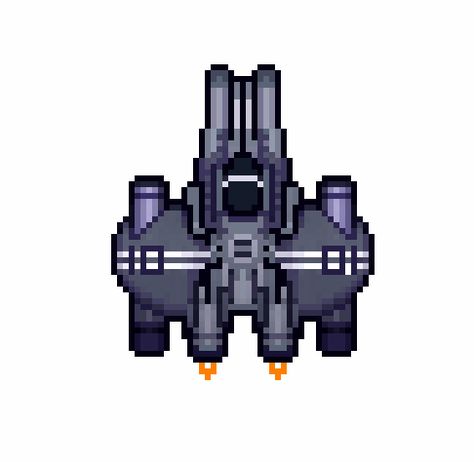 Spaceship Pixel Art, Sprite Image, Top Down Game, Pixel Gif, Space Ships Concept, Piskel Art, Space Ship Concept Art, Pixel Animation, Casual Art