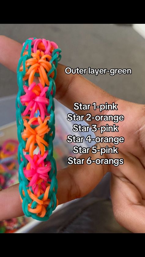 Rainbow loom friendship bracelets Friendship Bracelets Rainbow Loom, Friendship Bracelets Loom Bands, Bracelets Loom Bands, Rainbow Loom Starburst, Starburst Bracelet, Bracelets Rainbow, Rainbow Loom Bracelets Easy, Rainbow Loom Bracelet, Bracelets For Kids