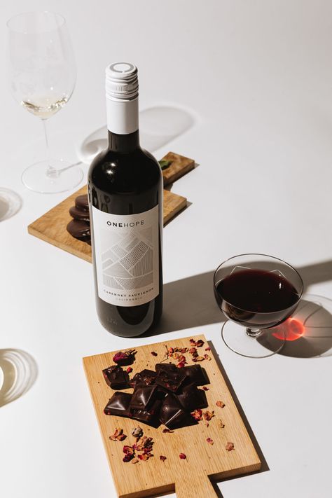 Elevated Wine & Chocolate Pairings for Valentine's Day - ONEHOPE Blog Chocolate And Wine Aesthetic, Wine And Chocolate Photography, Wine And Chocolate Tasting, Wine Valentines Day, Wine And Chocolate Pairing, Wine Shots, Wine Celebration, Wine Photo, Onehope Wine