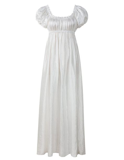 PRICES MAY VARY. Nice and elegant gown perfect for regency era costume or dress up party Quality Polyester Taffeta The neckline is elasticized and can be pulled low off the shoulders and the empire waistline is also elastic Made with taffeta satin Item: Regency Dress Empire Waist Ball Gown Jane Austen   Nice and elegant gown perfect for regency era costume or dress up party.   Made with taffeta satin.   The neckline is elasticized and can be pulled low off the shoulders and the empire waistline Regency Maternity Dress, Empire Waist Nightgown, Regency Petticoat Pattern, Regency Era Nightgown, Regency Dress Aesthetic, Empire Waist Ball Gown, Regency Outfits, Jane Austen Clothing, Regency Ball Gown