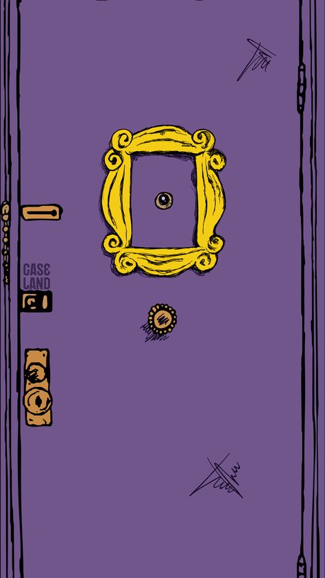 Friends Door Frame Wallpaper, Friends Door Wallpaper, Friends Purple Door, Friends Door Frame, Friends Door, Friends Tv Quotes, Friends Poster, Friends Cast, Friends Moments