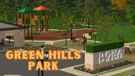 Mod The Sims - Green Hills Park - CC Free! Sims 2 Pets, Sims 2 House, Ts2 Cc, Hill Park, Green Hills, Sims 2, The Sims, Pet Friendly, The Neighbourhood