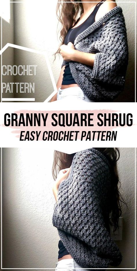 crochet Granny Square Shrug pattern #Cardigan&Shrug&sweater #crochet #crochetpattern via @shareapattern.com Granny Square Cardigan Pattern Free, Granny Square Shrug, Cardigan Shrug, Pattern Cardigan, Shrug Pattern, Crochet Shrug Pattern, Sweater Crochet, Crochet Shrug, Crochet Granny Square