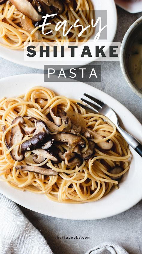 Shiitake Mushroom Pasta, Shiitake Noodle Recipes, Shiitake Mushroom Recipes, Shiitake Noodles, Shiitake Recipes, Noddle Recipes, Shiitake Mushrooms Recipes, Basil Pasta Recipes, Mushroom Recipes Vegan