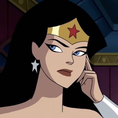 Wonder Woman Animation, Wonder Woman Profile Picture, Justice League Unlimited Wonder Woman, Wonder Woman Justice League Cartoon, Wonder Woman Comics Icon, Raven Justice League, Wonder Woman Pfp, Wonder Woman Animated, Diana Wonder Woman