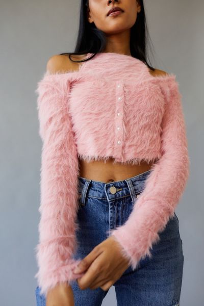 Aliyah Core, Fuzzy Top, Core Outfits, Fuzzy Cardigan, Pink Fits, Soft Cardigan, Fur Fashion, Softest Sweater, Sweater Fashion