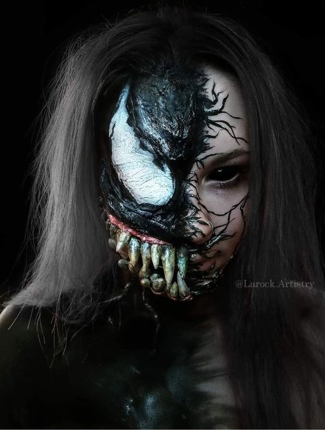 Venom Makeup Halloween, Venom Halloween Makeup, Venom Makeup, Venom Halloween Costume, Venom Cosplay, Venom Costume, Halloween 2024, Halloween Pictures, Make Art