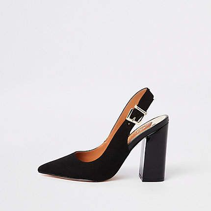 Block Heel Slingback, Shoes Heels Classy, Cute Shoes Heels, Classy Shoes, Black Block Heels, Heels Classy, Sling Back, Shoe Obsession, Slingback Pump