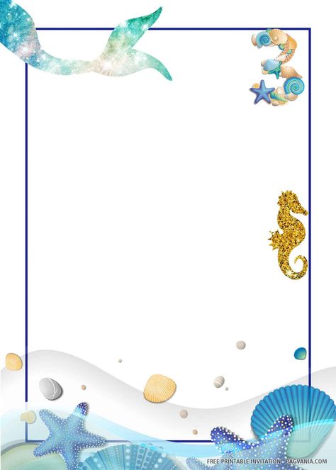 (FREE PRINTABLE) – Mermaid Birthday Invitation Templates | FREE Printable Birthday Invitation Templates - Bagvania Mermaid Birthday Invitations Free, Ariel Bebe, Free Printable Mermaid, Mermaid Baby Shower Invitations, Mermaid Birthday Party Invitations, 1st Birthday Invitation Template, Minnie Mouse Birthday Invitations, Minnie Mouse 1st Birthday, Mermaid Invitations