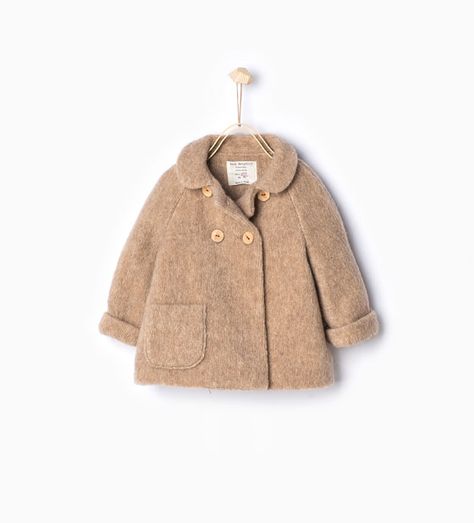 Image 1 of Knit double breasted three quarter length coat from Zara Kids Outfits Daughters, Girls Winter Outfits, Outfits Sommer, Girl Fashion Style, Baby Coat, Childrens Dress, Kids Coats, Girl Coat, Baby Outfits