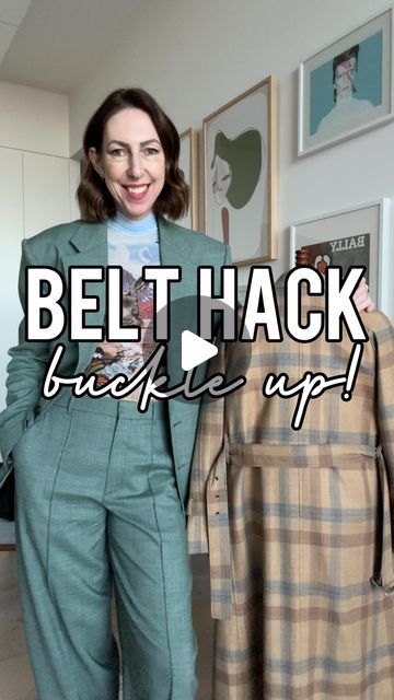 SALLY MACKINNON - Melbourne Stylist on Instagram: "Trust me on this one, it’s a game changer!
You can do this with any belted coat or jacket. Perfect for your mid-lightweight trenches that you wear all year round (and don’t often do up) and your winter coats INCLUDING your wrap or robe coats if they’ve got belt loops 🧥 

I actually did this with my client today when I noticed her trench belt was about to fall off! There’s nothing worse than losing the belt from your favourite coat right? 

Not only is this hack great for securing your belt, it’s also a great trick to ‘remove’ any excess fabric from the front of coats ~ something many women experience. 

I hope my stylist hack works for you x

Melbourne stylist. Winter coats. Style hack." Wrap Jackets For Women, Belt Over Cardigan Outfit, Belted Coat Outfit, Wrap Coat Outfit, Coat Belt, Clothes Hacks, Over 60 Fashion, Wrap Jacket, 60 Fashion