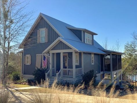 Exterior Layout, Two Story Cottage, Lake Front House Plans, House Improvement, Beautiful Exterior, Shed Dormer, Blue Roof, Waterfront Cottage, Lake House Plans