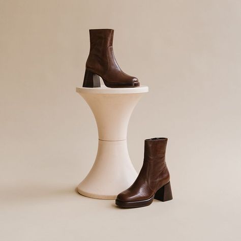 Brown Boots 2023, Brown Square Toe Boots, Thrift Aesthetic, 2023 Fw, Chocolate Brown Boots, Pretty Boots, Short Brown Boots, Brown Leather Heels, Leather Heeled Boots