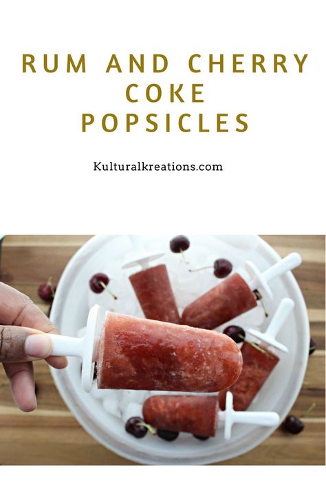 Rum and Cherry Coke Popsicles are adult popsicles made with Bacardi rum, cherry coke, regular coke and cherry snow cone syrup. #adultpopsicles #popsicles #desserts #cocktails #summertreats Adult Popsicles, Boozy Ice Pops, Fruity Mixed Drinks, Snow Cone Syrup, Smoothie Popsicles, Cherry Coke, Summertime Recipes, Bacardi Rum, Thai Dessert