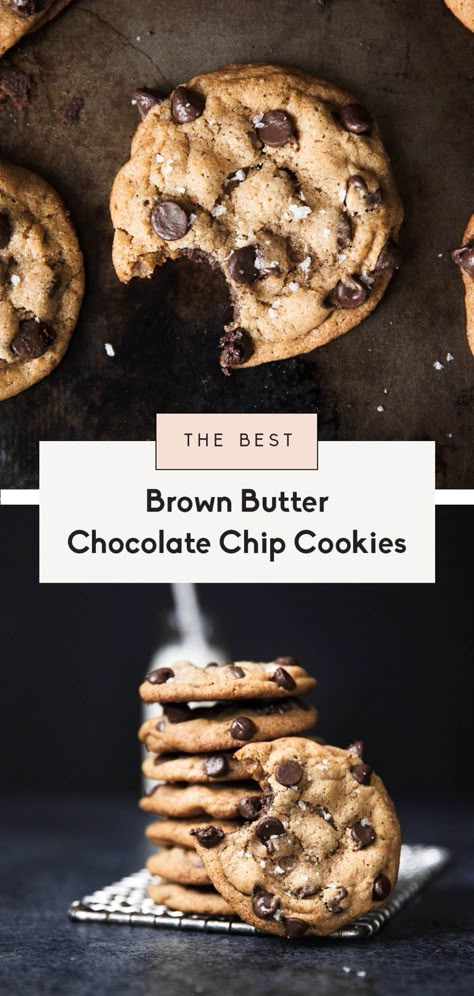 The Best Brown Butter Chocolate Chip Cookies | Ambitious Kitchen Ambitious Kitchen Recipes, Salted Chocolate Chip Cookies, Kitchen Brown, Brown Butter Chocolate Chip, Brown Butter Chocolate Chip Cookies, Ambitious Kitchen, Dark Brown Sugar, The Best Cookies, Eat Cookies